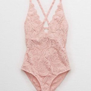 American eagle outfitters Arie pink lace bodysuit